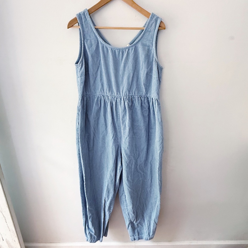 Lucy & Yak Jumpsuit Women 6 Blue Corduroy Organic Cotton Boho Cottagecore Granny